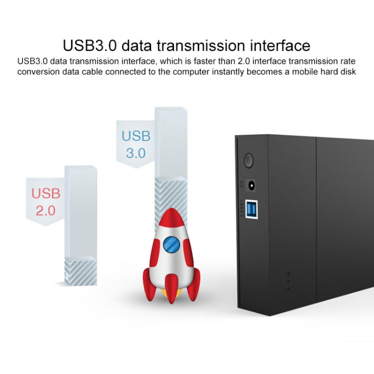 Lisslune | Blueendless 2.5 / 3.5 inch SSD USB 3.0 PC Computer External Solid State Mobile Hard Drive Enclosure Hard Drive (UK Plug)