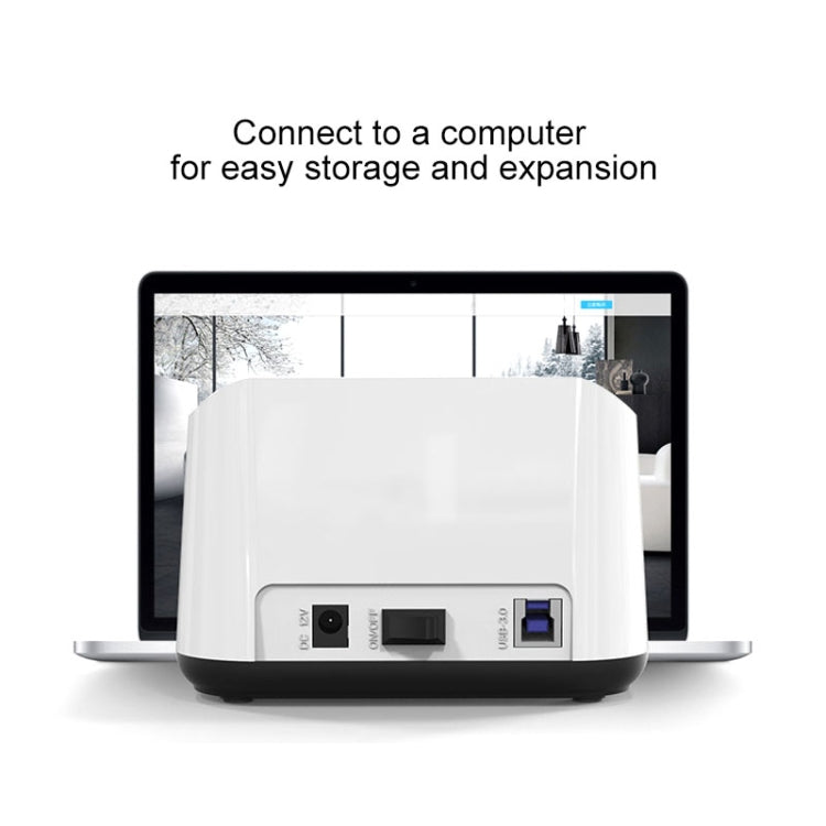 Lisslune | Blueendless 2.5 / 3.5 Inch SATA USB 3.0 2 Bay Hard Drive Dock (UK Plug)