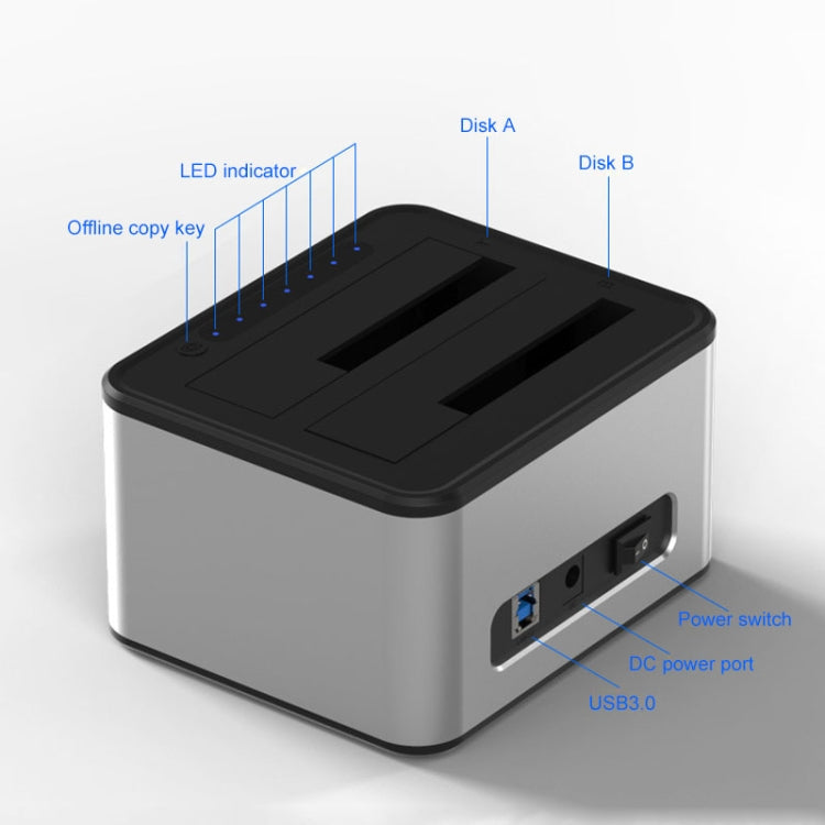 Lisslune | Blueendless 2.5 / 3.5 Inch SATA USB 3.0 2 Slot Offline Copy Hard Drive Dock (AU Plug)
