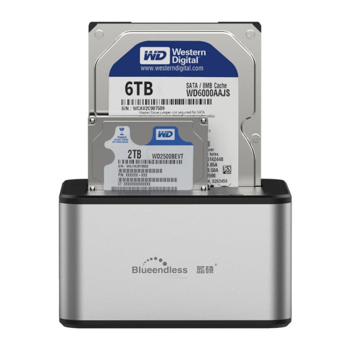 Lisslune | Blueendless 2.5 / 3.5 Inch SATA USB 3.0 2 Bay Offline Copy Hard Drive Dock (EU Plug)
