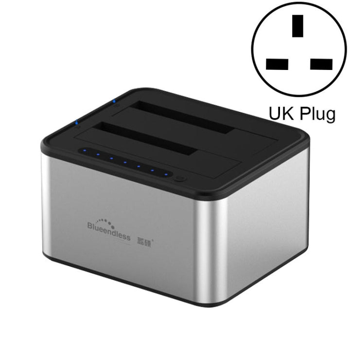 Lisslune | Blueendless 2.5 / 3.5 Inch SATA USB 3.0 2 Bay Offline Copy Hard Drive Dock (UK Plug)