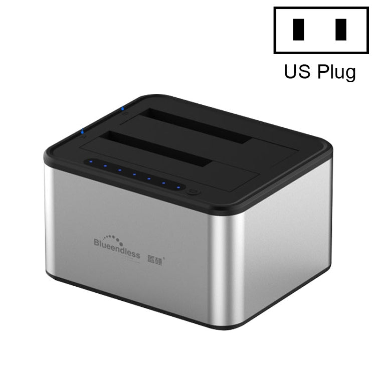 Lisslune | Blueendless 2.5 / 3.5 inch SATA USB 3.0 2 Bay Offline Copy Hard Drive Dock (US Plug)