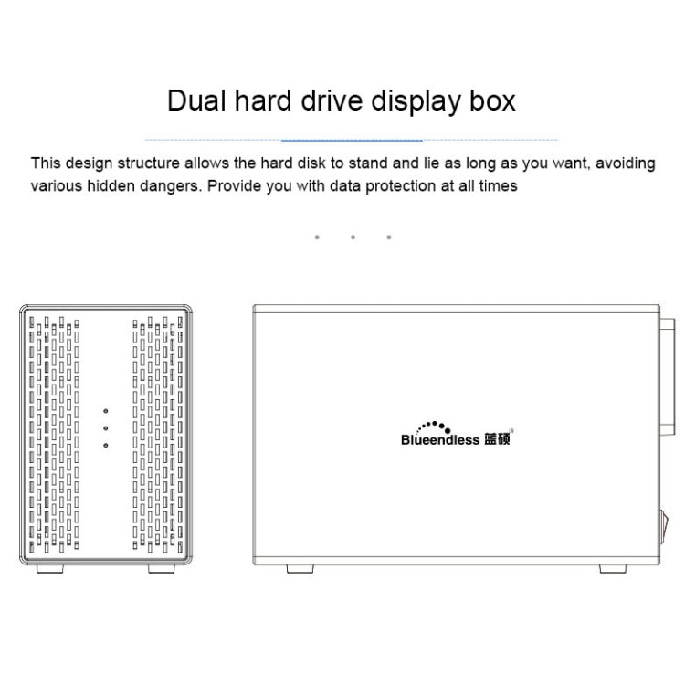 Lisslune | Blueendless USB-B interface 3.5 inch 2-bay RAID combination array HDD external enclosure (EU plug)