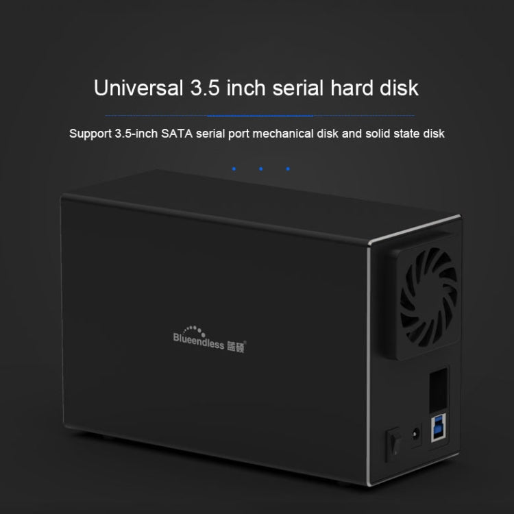 Lisslune | Blueendless USB-B interface 3.5 inch 2-Bay RAID combination array HDD external enclosure (UK plug)