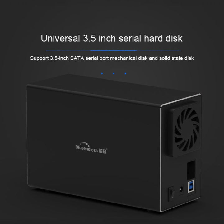Lisslune | Blueendless USB-B interface 3.5 inch 2-Bay RAID combination array HDD external enclosure (UK plug)