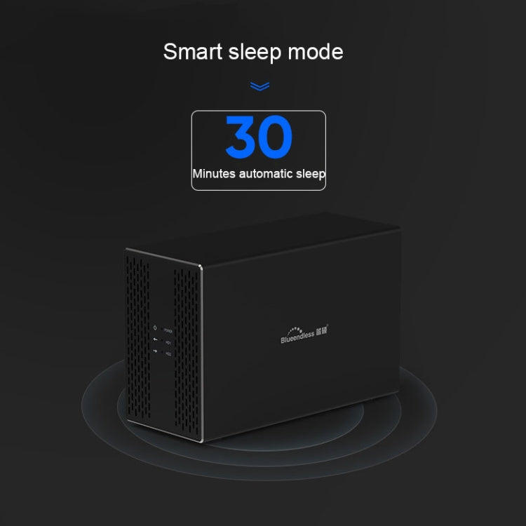 Lisslune | Blueendless USB-B interface 3.5 inch 2-Bay RAID combination array HDD external enclosure (UK plug)