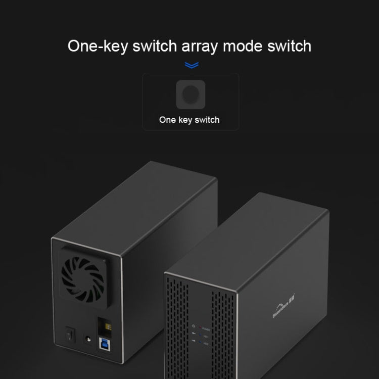 Lisslune | Blueendless USB-B interface 3.5 inch 2-Bay RAID combination array HDD external enclosure (UK plug)