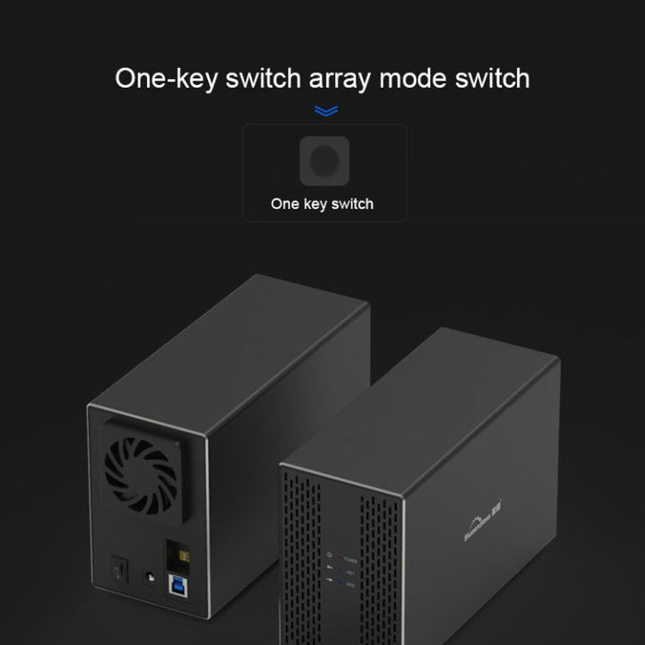 Lisslune | Blueendless USB-B interface 3.5 inch 2-Bay RAID combination array HDD external enclosure (UK plug)