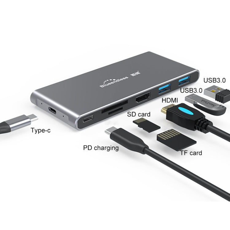 Lisslune | Blueendless 6 In 1 Multifunction Type-C / USB-C HUB Expansion Dock M.2 NGFF Solid State Drive