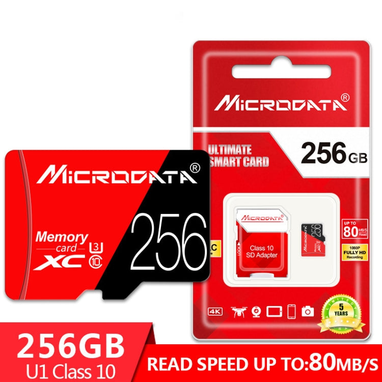 Lisslune | MICRODATA 256GB U3 Red and Black TF(Micro SD) Memory Card