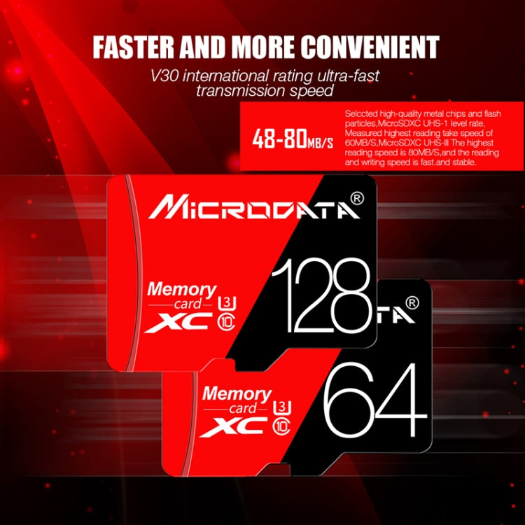 Lisslune | MICRODATA 256GB U3 Red and Black TF(Micro SD) Memory Card