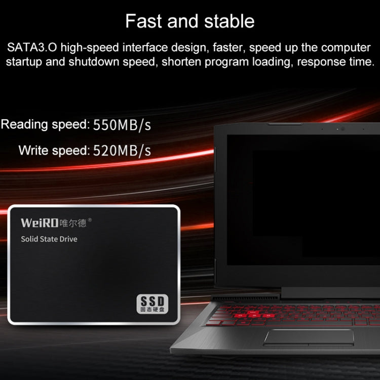 Lisslune | WEIRD S500 240GB 2.5 inch SATA3.0 Solid State Drive for Laptop, Desktop