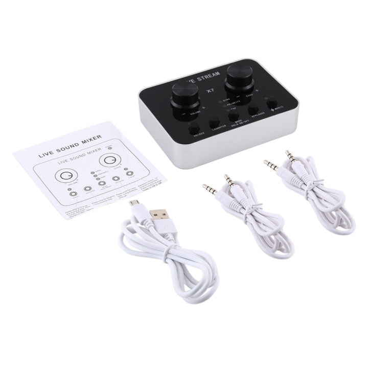 Lisslune | X7 Live Broadcast Audio USB Headset Microphone Webcast Entertainment Streamer Sound Card for Phone, Computer PC