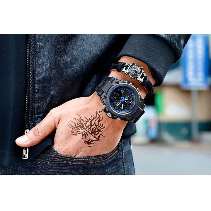 Lisslune | TitanGuard Military Men's Watch – Rugged Multifunctional Analog & Digital Timepiece
