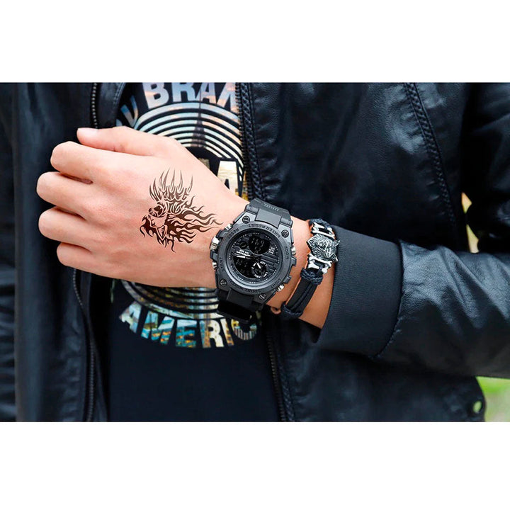 Lisslune | TitanGuard Military Men's Watch – Rugged Multifunctional Analog & Digital Timepiece