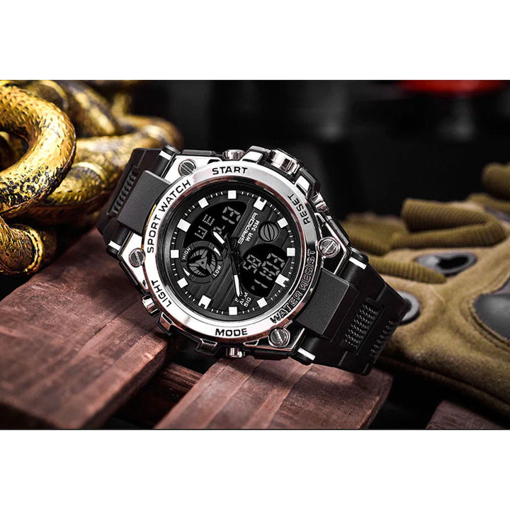 Lisslune | TitanGuard Military Men's Watch – Rugged Multifunctional Analog & Digital Timepiece