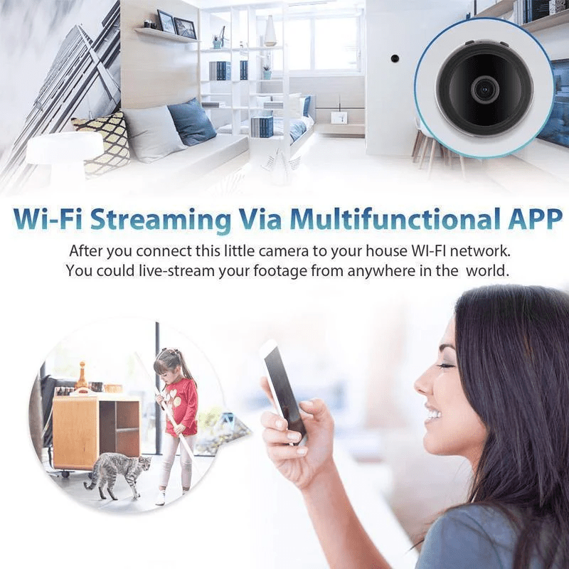 Lisslune | 1080p Mini Camera with Night Vision & App Control