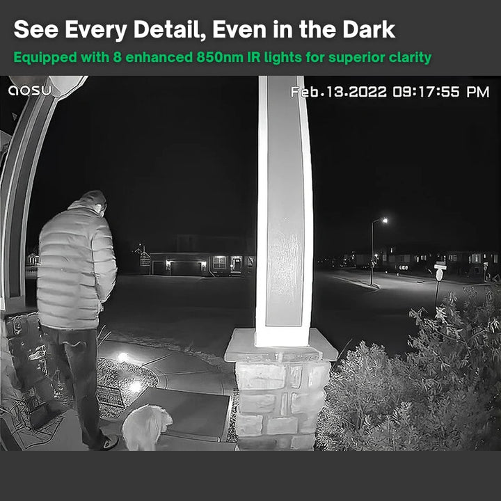 Lisslune | Wireless Smart Video Doorbell | No Subscription Needed | High-Definition Camera Doorbell