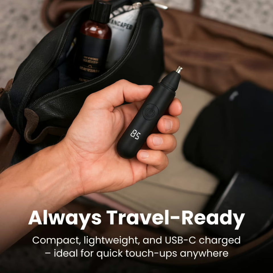 Lisslune | Onyx Edge - Best Nose Hair Cutters for Men | USB-C Rechargeable, Painless & Quiet with a Waterproof Head for Travel & Daily Grooming