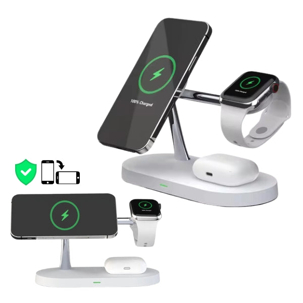Lisslune | 4-in-1 Wireless Charging Station - Magnetic Qi Charger for Phone, Watch & Earbuds
