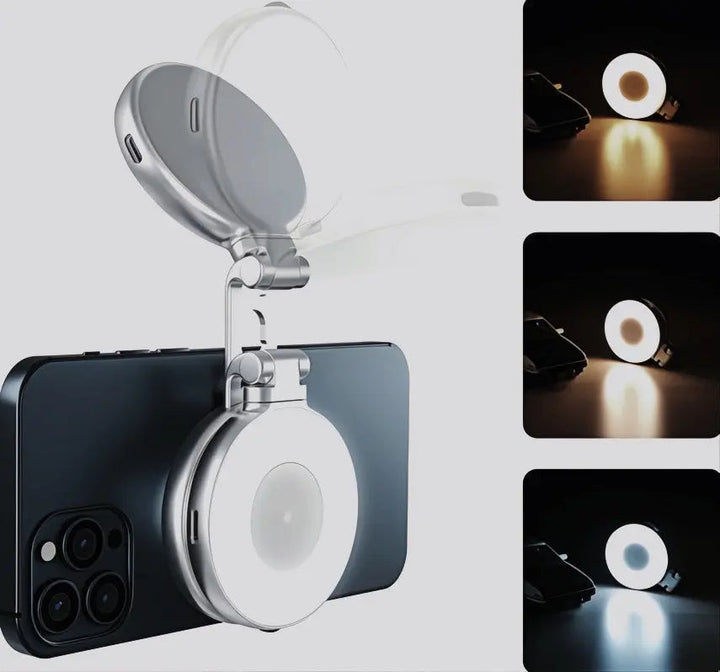 Lisslune | LumiClip Portable Selfie Ring Light with Clamp – Magnetic and Rechargeable