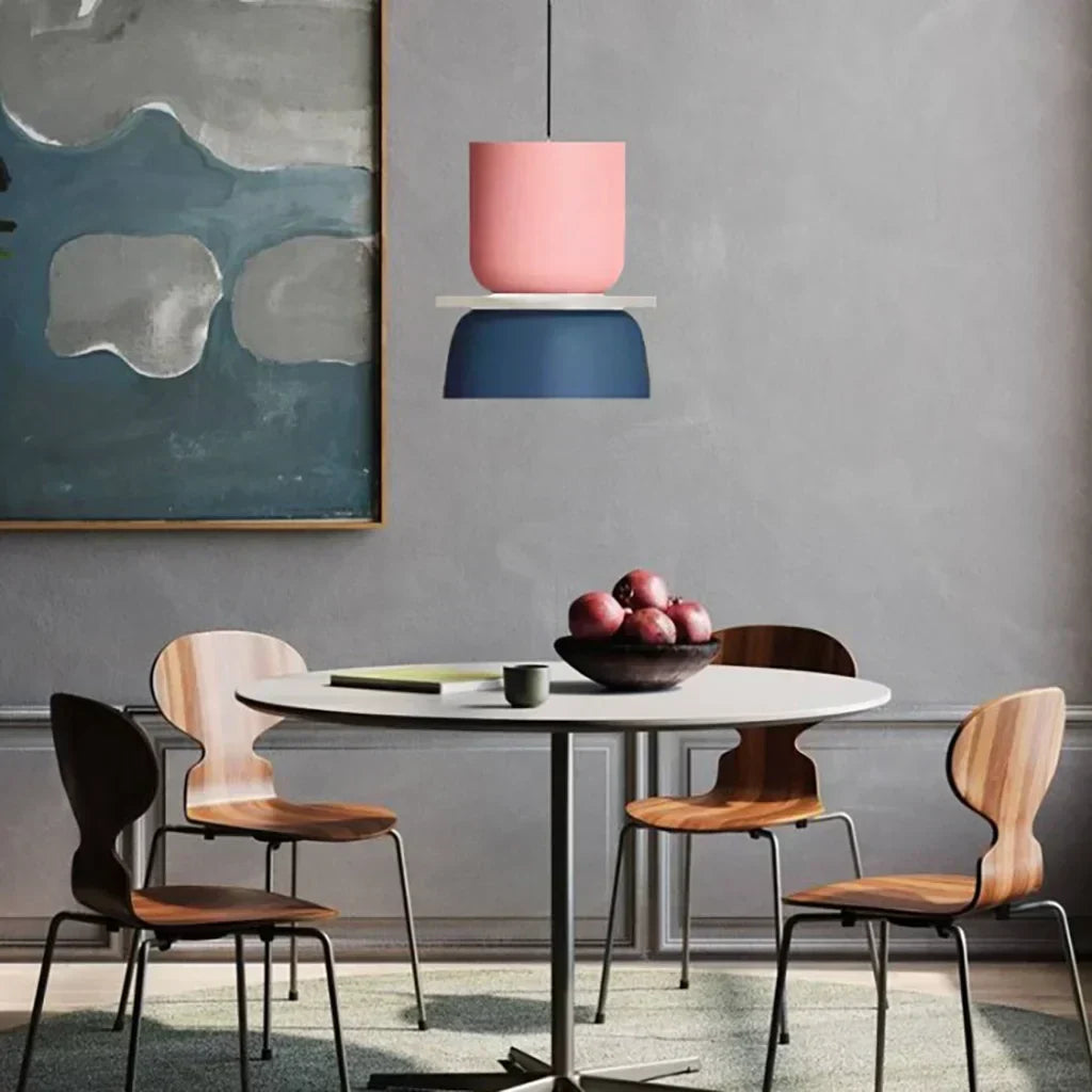 Lisslune | Nordic Color Block Pendant Light Fixture - Modern Hanging Lamp for Kitchen & Dining Room