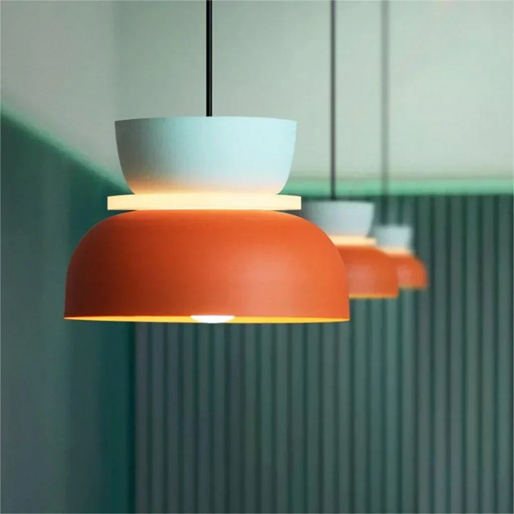 Lisslune | Nordic Color Block Pendant Light Fixture - Modern Hanging Lamp for Kitchen & Dining Room