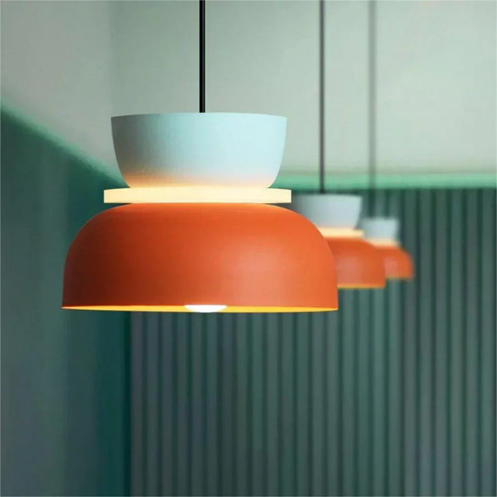 Lisslune | Nordic Color Block Pendant Light Fixture - Modern Hanging Lamp for Kitchen & Dining Room