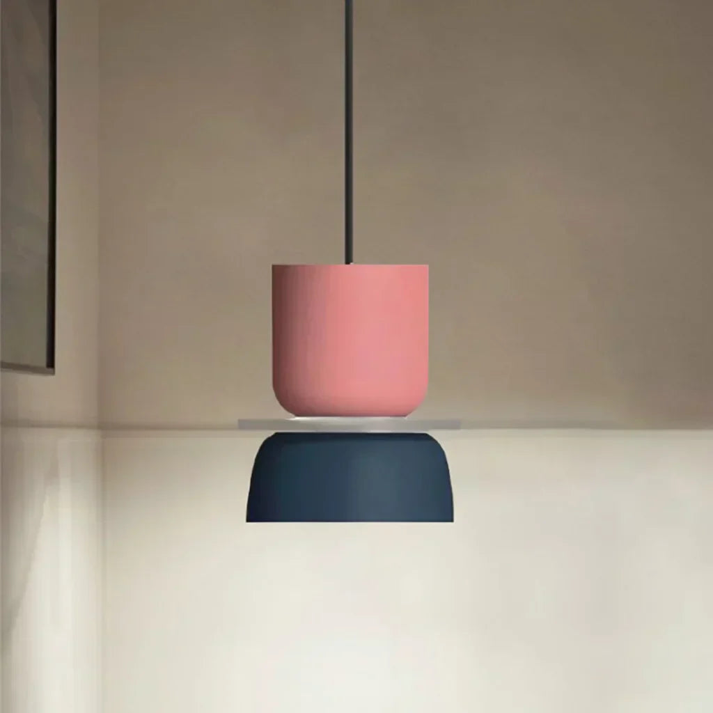 Lisslune | Nordic Color Block Pendant Light Fixture - Modern Hanging Lamp for Kitchen & Dining Room
