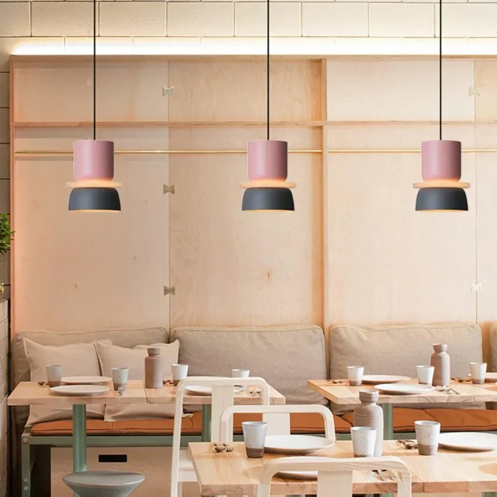 Lisslune | Nordic Color Block Pendant Light Fixture - Modern Hanging Lamp for Kitchen & Dining Room