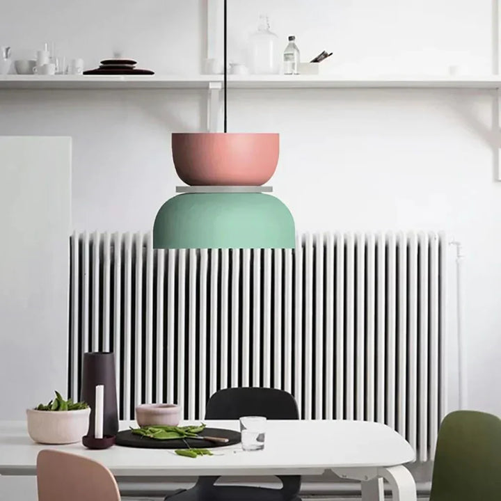 Lisslune | Nordic Color Block Pendant Light Fixture - Modern Hanging Lamp for Kitchen & Dining Room