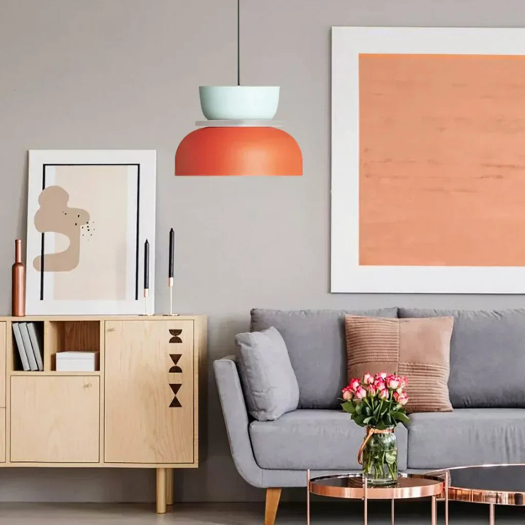 Lisslune | Nordic Color Block Pendant Light Fixture - Modern Hanging Lamp for Kitchen & Dining Room