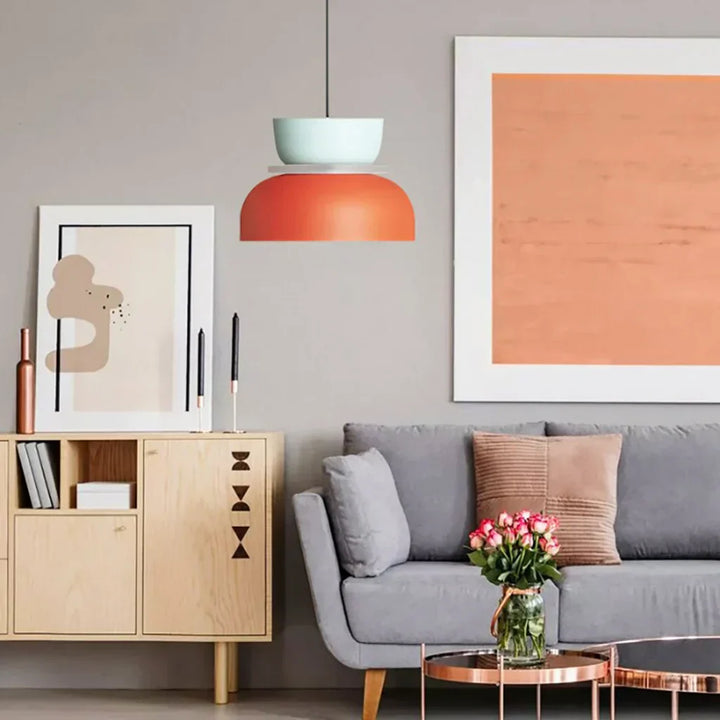 Lisslune | Nordic Color Block Pendant Light Fixture - Modern Hanging Lamp for Kitchen & Dining Room