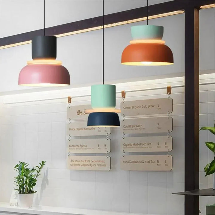 Lisslune | Nordic Color Block Pendant Light Fixture - Modern Hanging Lamp for Kitchen & Dining Room