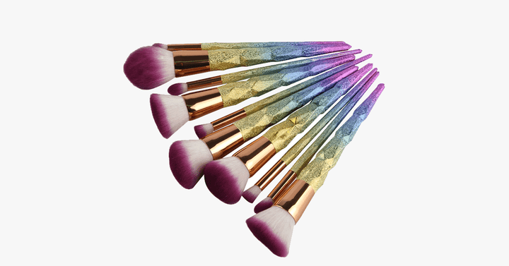 Lisslune | Rainbow Makeup 10-piece Brush Set - Add some rainbow sparkle to your makeup collection
