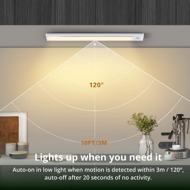Lisslune | Magnetic Motion Sensor Light | Modern Silver Design, USB Rechargeable & Easy-to-Mount for Home Safety and Ambiance