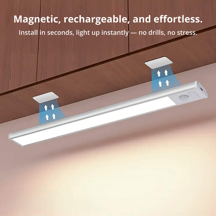 Lisslune | Magnetic Motion Sensor Light | Modern Silver Design, USB Rechargeable & Easy-to-Mount for Home Safety and Ambiance