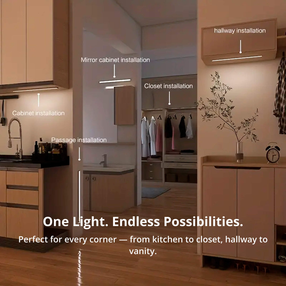 Lisslune | Magnetic Motion Sensor Light | Modern Silver Design, USB Rechargeable & Easy-to-Mount for Home Safety and Ambiance