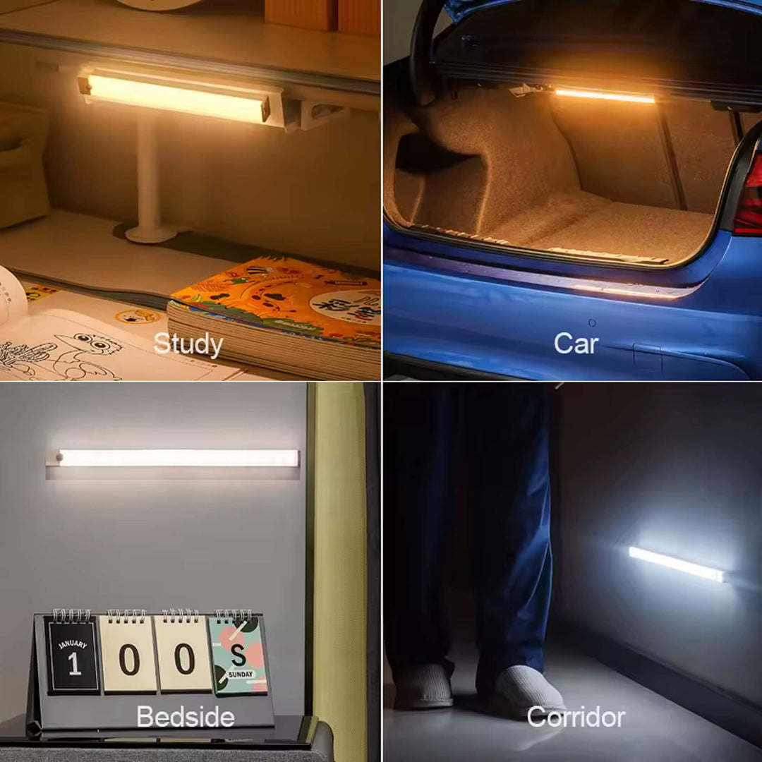 Lisslune | Magnetic Motion Sensor Light | Modern Silver Design, USB Rechargeable & Easy-to-Mount for Home Safety and Ambiance
