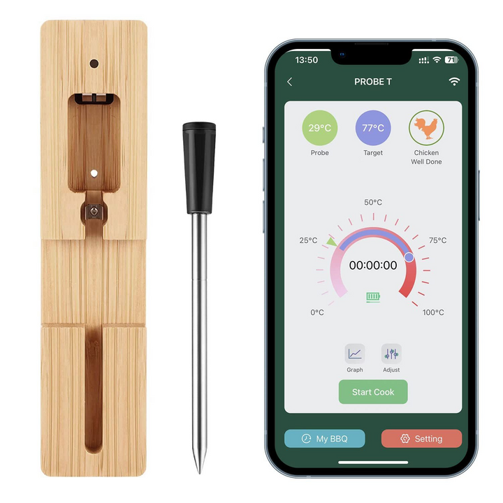 Lisslune | MeatIQ Digital Meat Thermometer with Wireless Probe – Perfect for Precise Cooking Temperatures Every Time