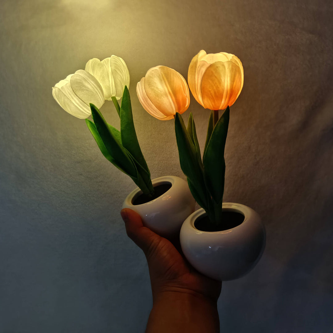 Lisslune | Modern Creative Simulation Tulip Peony LED Night Light Table Lamp