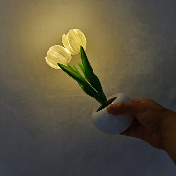 Lisslune | Modern Creative Simulation Tulip Peony LED Night Light Table Lamp