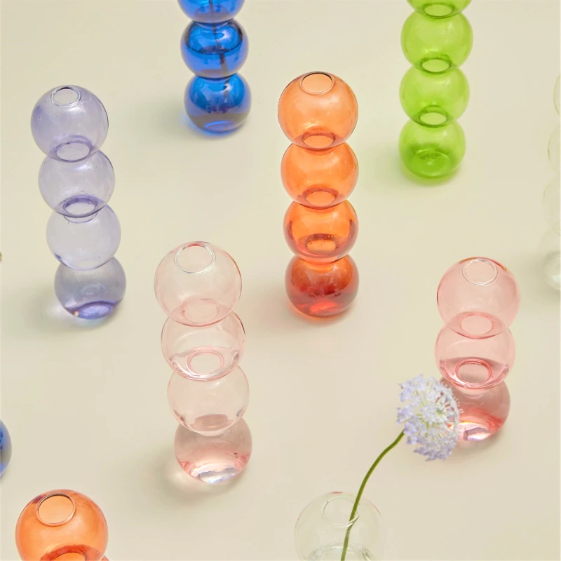 Rynx Retro Glass Spherical Colorful Vase
