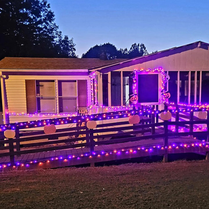 Lisslune | Halloween LED String Lights – Purple and Orange Fairy Lights for Outdoor Terrace, Garden, Street, Home, Christmas, and Party Decor