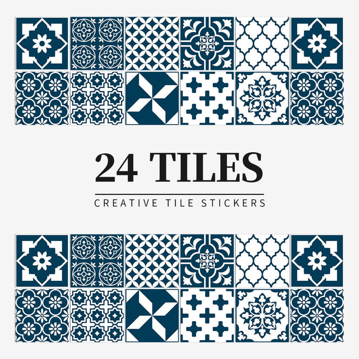 Lisslune | Mandaluxe – 24-Piece European Mandala Tile Set | Peel & Stick Decorative Vinyl Tiles