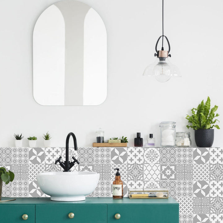 Lisslune | Mandaluxe – 24-Piece European Mandala Tile Set | Peel & Stick Decorative Vinyl Tiles