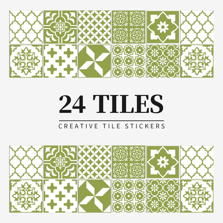 Lisslune | Mandaluxe – 24-Piece European Mandala Tile Set | Peel & Stick Decorative Vinyl Tiles