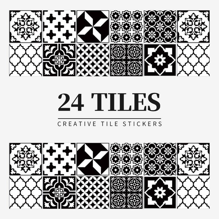 Lisslune | Mandaluxe – 24-Piece European Mandala Tile Set | Peel & Stick Decorative Vinyl Tiles