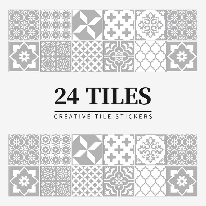 Lisslune | Mandaluxe – 24-Piece European Mandala Tile Set | Peel & Stick Decorative Vinyl Tiles