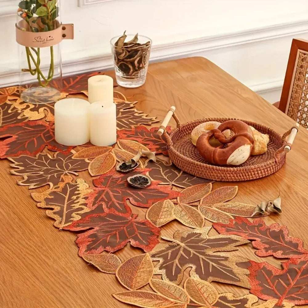 Lisslune | Autumn Leaves Table Runner for Dining Decor